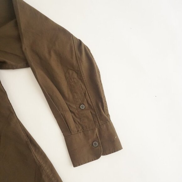 Mango MNG Hunter Green 100% Cotton Button Down Regular Fit Dress Shirt Large - Picture 4 of 11